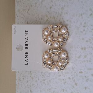 Lane Bryant Party Pearlized Stone Earrings